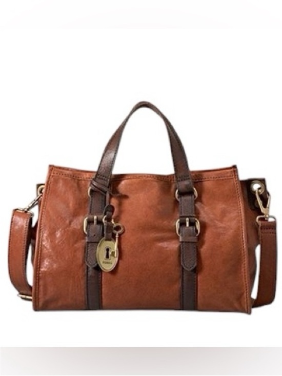 Fossil Handbags - RARE Fossil Emory Satchel Vintage 90s Leather Bag June2011 ZB4870